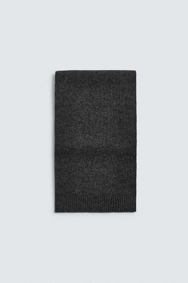 100% WOOL KNIT SCARF - Grey by Zara