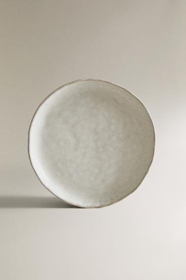 SMALL ROUND TEXTURED SERVING DISH - Oyster-white by Zara