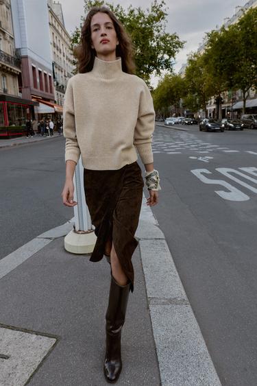 SOFT KNIT HIGH NECK JUMPER - Beige by Zara