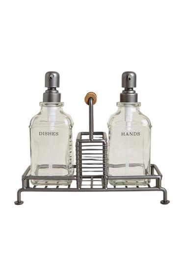 DOUBLE KITCHEN DISPENSER WITH STAND - Steel by Zara