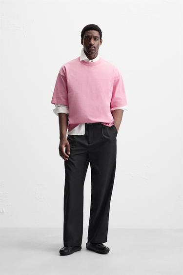 HEAVYWEIGHT WASHED T-SHIRT - Pink by Zara - Image 0