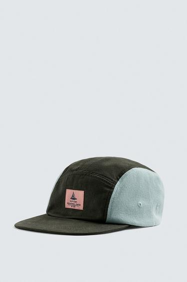 COLOUR BLOCK PATCH CAP - Khaki by Zara