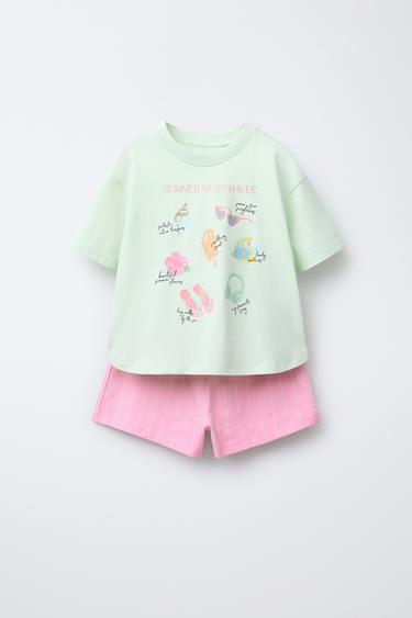 6-14 YEARS/ PRINTED PYJAMAS - Orange by Zara