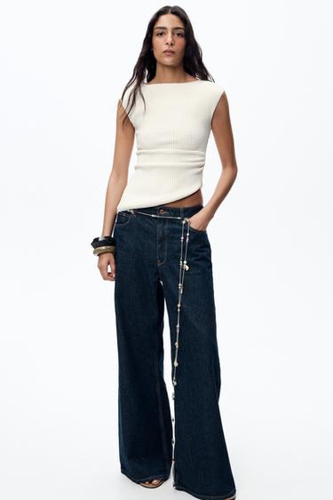 TEXTURED ASYMMETRIC TOP - Ecru by Zara - Image 0