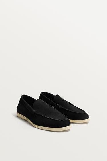CASUAL LEATHER LOAFERS - Black by Zara
