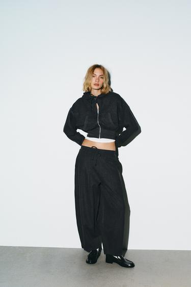 BALLOON RIBBED TROUSERS - Dark grey by Zara