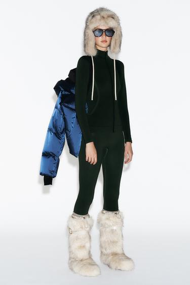 FAUX FUR BOOTS WITH STRAP SKI COLLECTION - Ecru White by Zara