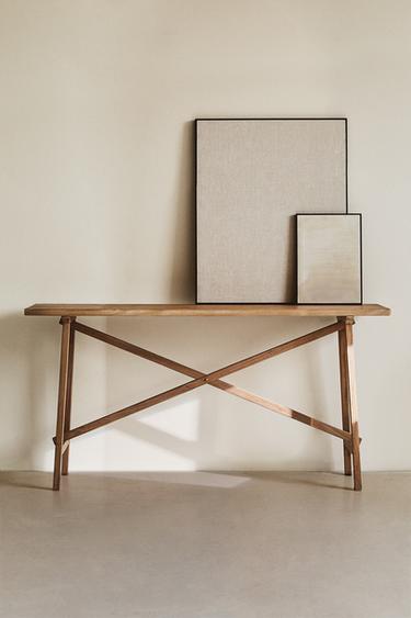 ELM WOOD CONSOLE - Light beige by Zara