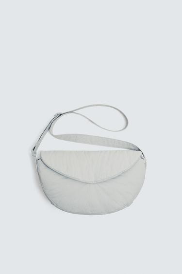 NYLON FLAP CROSSBODY BAG - Grey by Zara
