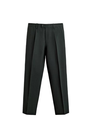 WOOL BLEND SUIT TROUSERS - Dark green by Zara