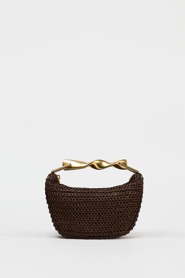 MINI BAG WITH METAL HANDLE - Chocolate by Zara