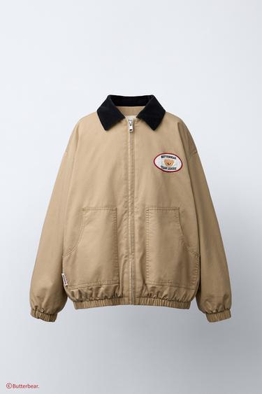 BUTTERBEAR © CORDUROY COLLAR BOMBER JACKET - Caramel by Zara