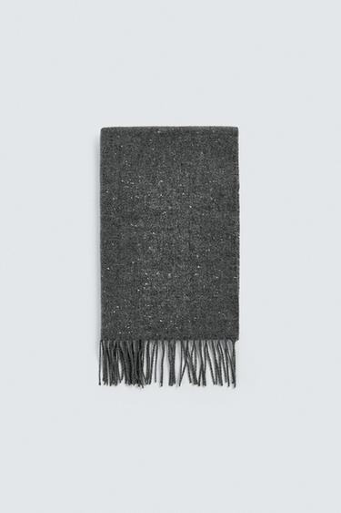 SLUB TEXTURE SCARF - Grey by Zara
