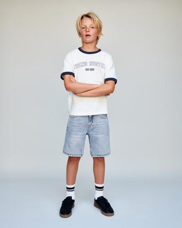 STRAIGHT DENIM BERMUDA SHORTS - Light blue by Zara