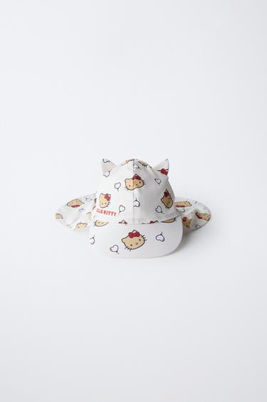 HELLO KITTY © SANRIO SWIM HAT WITH NECK FLAP - Ecru / Red by Zara