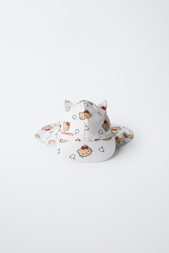 HELLO KITTY © SANRIO SWIM HAT WITH NECK FLAP - Ecru / Red by Zara - Image 0