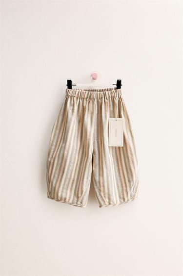 ZARA TIMELESS - STRIPED BALLOON TROUSERS - camel by Zara