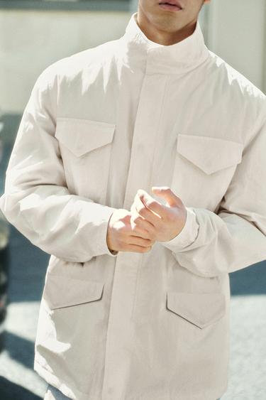 TECHNICAL QUILTED JACKET WITH POCKETS - Light beige by Zara