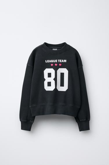 VARSITY PRINT SWEATSHIRT - Anthracite grey by Zara - Image 0