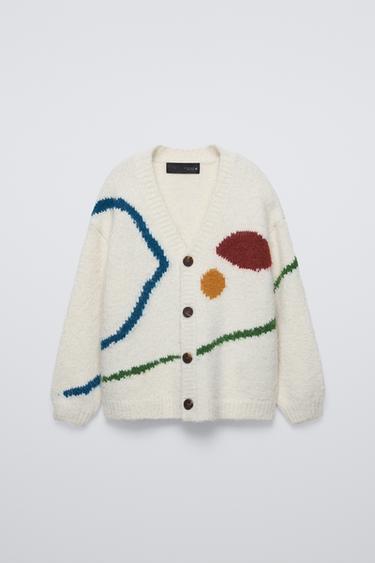 WOOL BLEND KNIT CARDIGAN - Ecru by Zara - Image 0