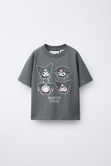 KUROMI © SANRIO GLITTER T-SHIRT - Anthracite grey by Zara