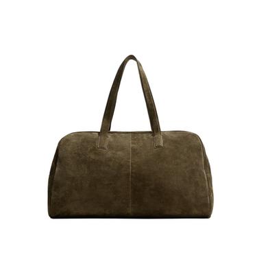 M LEATHER TRAVEL BAG - Khaki Green by Zara