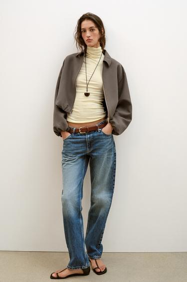 PUFF-SLEEVE JACKET WITH ZIP - Light khaki by Zara - Image 0