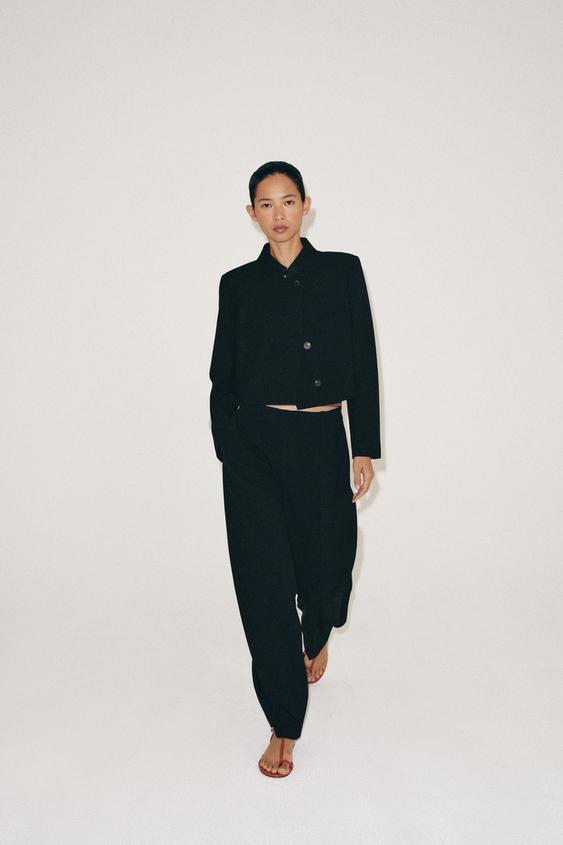 ZW COLLECTION CROPPED BLAZER - Black by Zara - Image 0