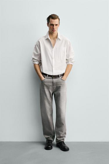 STRAIGHT FIT JEANS - Grey by Zara