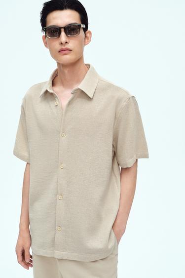 TEXTURED REGULAR FIT SHIRT - Light beige by Zara