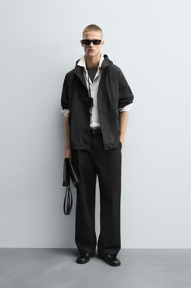 TECHNICAL HOODED JACKET - Black by Zara - Image 0