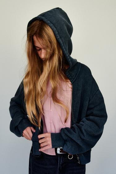 GARMENT DYE HOODIE - Anthracite grey by Zara