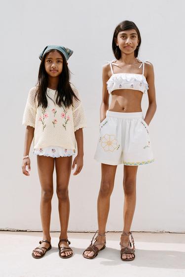 4-10 Years | Embroidered Bikini - Ecru by Zara