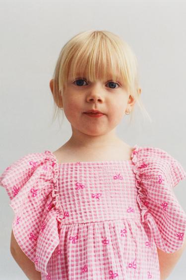 RUFFLED PRINT DRESS - Pink by Zara