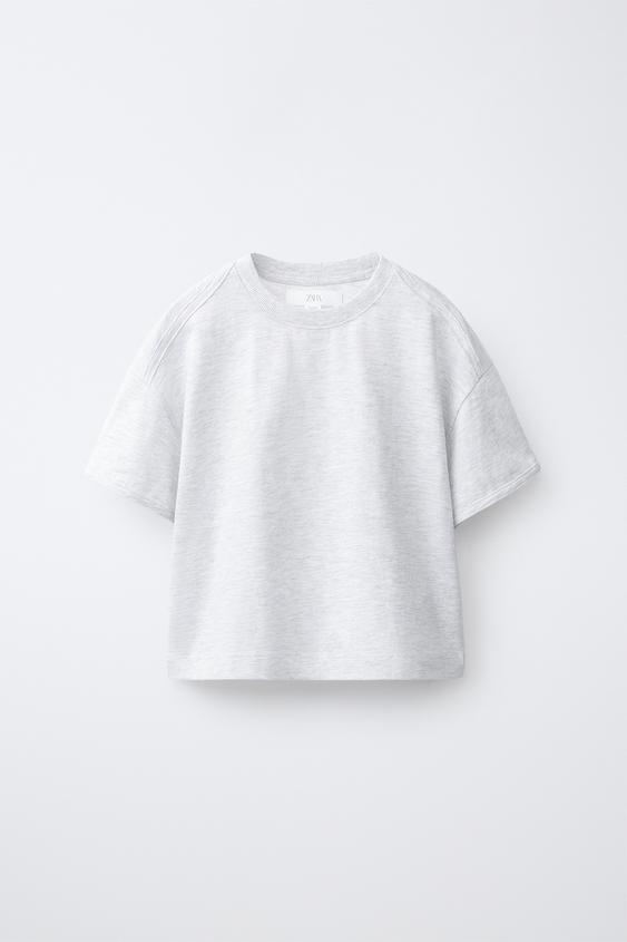 PLAIN T-SHIRT - Grey marl by Zara - Image 0