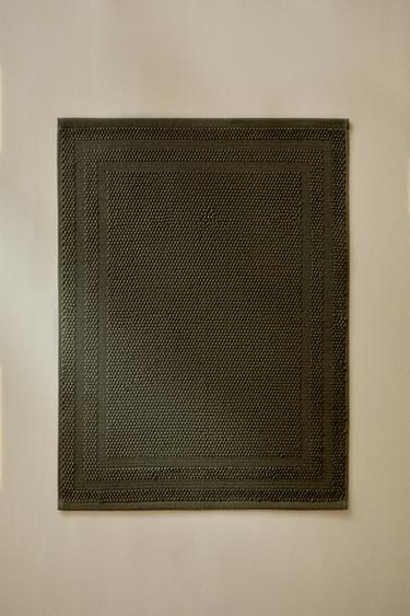 NON-SLIP COTTON BATH MAT - Hunter green by Zara