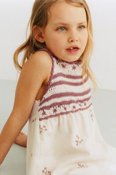 COMBINED SHORT PLAYSUIT WITH CROCHET EMBROIDERY - Ecru by Zara