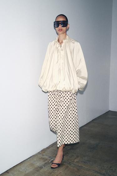 ZW COLLECTION POLKA DOT MIDI SKIRT - Ecru by Zara - Image 0