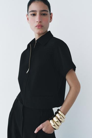 ZW COLLECTION CROPPED JACKET - Black by Zara