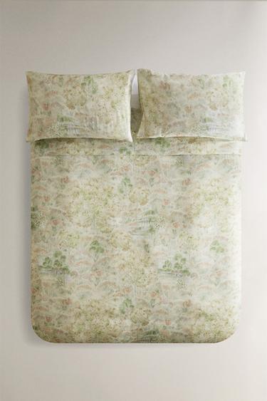 GARDEN PRINT DUVET COVER - Green by Zara - Image 0