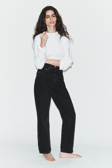 TRF MOM FIT HIGH-WAIST JEANS - Black by Zara