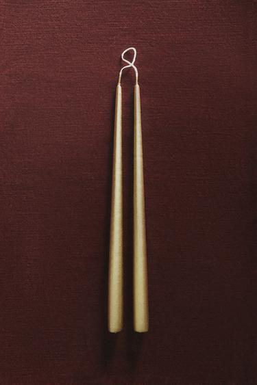 PACK OF CHRISTMAS CANDLES (PACK OF 2) - Golden by Zara