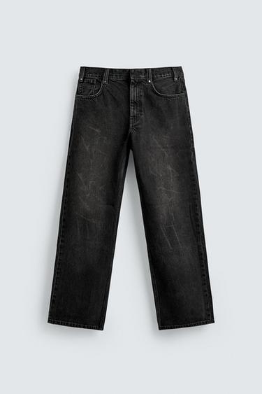 STRAIGHT-LEG JEANS - Black by Zara