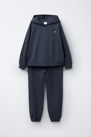 HOODIE AND JOGGER HEART SET - Anthracite grey by Zara