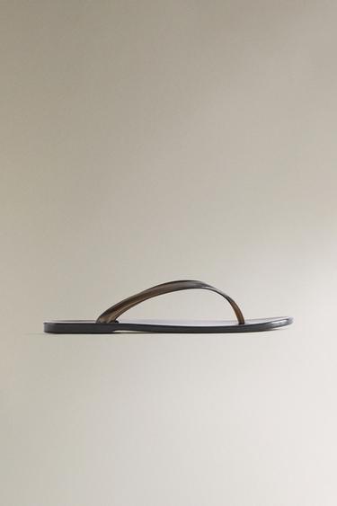 FLAT JELLY SANDALS - Black by Zara - Image 0
