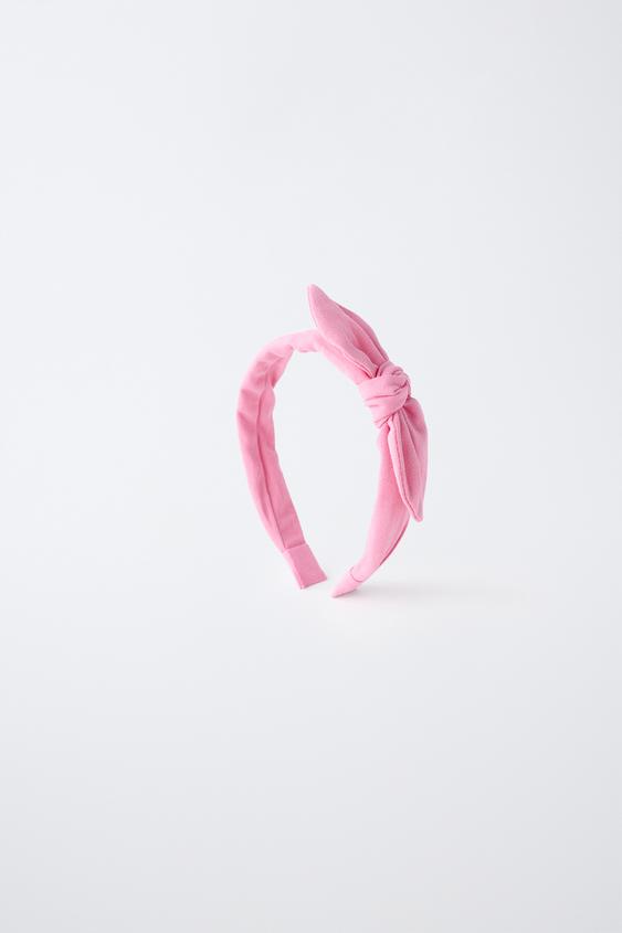 TEXTURED BOW HEADBAND - Pink by Zara - Image 0