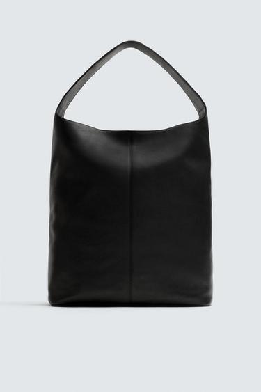 LEATHER TOTE BAG - Black by Zara