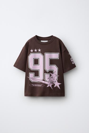 HEAVYWEIGHT PRINTED T-SHIRT - Brown by Zara
