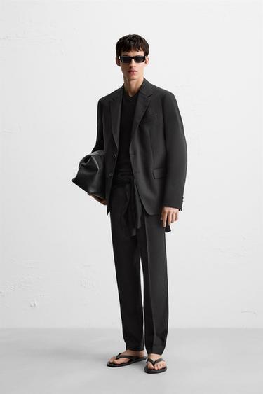 100% WOOL SUIT BLAZER - Black by Zara - Image 0