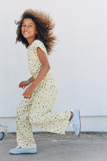 TEXTURED PRINT LONG JUMPSUIT - Yellow by Zara